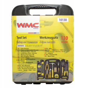 Zestaw narzędzi 130el. (klucze TORX, IMBUS, młotek, bity, ściągacz izolacji, wkrętak) w walizce 3