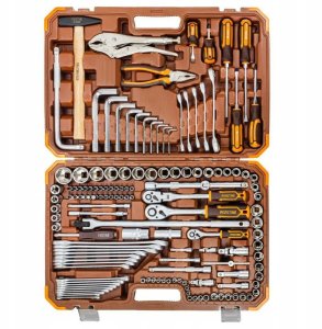 Zestaw narzędzi 142el. 1/4", 3/8" i 1/2" (6-kątnych) (4-32mm) 3