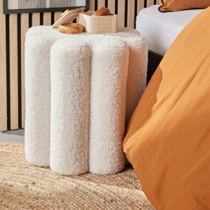 Pufa dekoracyjna bouclé, 38 x 40 cm, MOKA 2