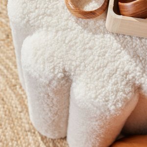 Pufa dekoracyjna bouclé, 38 x 40 cm, MOKA 3