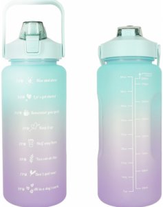 RoGer Motivational Water Bottle with Time Marker Reminder Tracker 2L 1