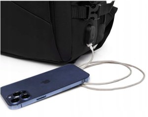 PLECAK MĘSKI MIEJSKI Elegancki CZARNY DUŻY Szkolny BIUROWY USB Laptopa 32L 1