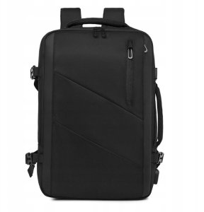 PLECAK MĘSKI MIEJSKI Elegancki CZARNY DUŻY Szkolny BIUROWY USB Laptopa 32L 2