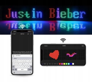 WYŚWIETLACZ Led FULL COLOR do AUTA WITRYNĘ USB Bluetooth TWÓJ PROJEKT Appka 6