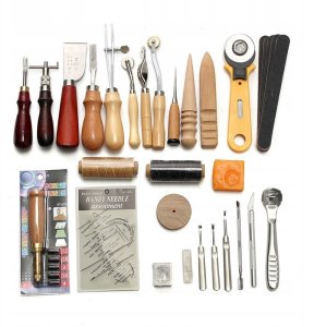 ZESTAW Narzędzi KALETNICZY do SKÓR TOREBEK 37szt 2