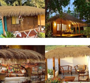 Strzecha SŁOMA SZTUCZNA na DACH Dekoracyjna 100x50cm TIKI HUTS Hawajska BAR 12