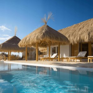 Strzecha SŁOMA SZTUCZNA na DACH Dekoracyjna 100x50cm TIKI HUTS Hawajska BAR 8