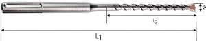 Wiertło Diager Hammerbor 14,0x340/200mm Ultimax SDS-MAX 2-ostrzowy 5