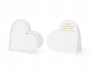 Business cards for table of hearts 15.7x22 cm white 10pcs 1