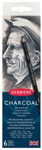 Artequipment Derwent Charcoal - 6stk tin - Charcoal pencils light, medium, dark, white 2
