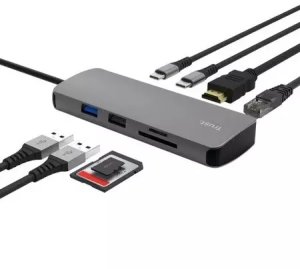 HUB USB Trust Dalyx 1x RJ-45 1x SD 1x microSD 2x USB-C 1x HDMI  + 2x USB-A 2.0 3.0 3.2 Gen1 3.1 Gen1 (25672) 4