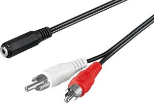Kabel MicroConnect Jack 3.5mm - RCA (Cinch) x2 1.4m czarny (AUDLRC14) 1