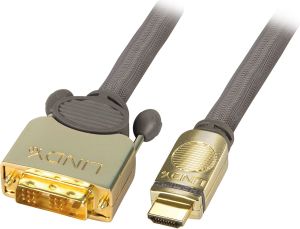 Kabel Lindy HDMI - DVI-D 1m złoty (37181) 1