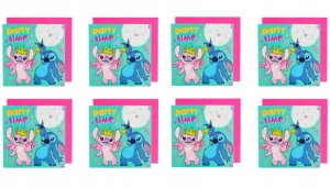 Stitch & Angel invitationer, 6 stk 4