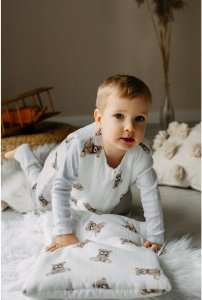 śpiworek muślinowy . całoroczny ze skarpetkami 1TOG, od 2 do 4 lat - Misie 4