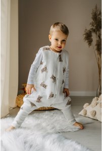 śpiworek muślinowy . całoroczny ze skarpetkami 1TOG, od 2 do 4 lat - Misie 5