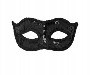 Sort paillet halvmaske 1