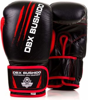 DBX BUSHIDO Rękawice treningowe sparingowe skóra czarno-czerwone r. 10 1