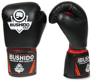 DBX BUSHIDO Rękawice bokserskie sparingowe RB-407 Bushido czarno-czerwone r. 10 oz 1