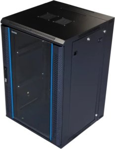 19" wall mounted cabinet TOTEN, System Z, 18U, 600x600, glass front door, 60kg load, juodas / ZS66186001 / 19-Z6618 1