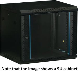 19" wall cabinet TOTEN, 15U, 600x450, glass door, juodas / WS64156001 / 19-W6415 1