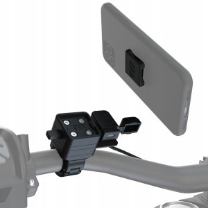 Uchwyt do telefonów CLIQR dodatkowy adapter z gniazdem usb, montowany do kierownicy OXFORD (kolor czarny) 1