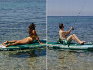 HUIIKE Deska SUP pompowana z akcesoriami tropikalna zieleń 6