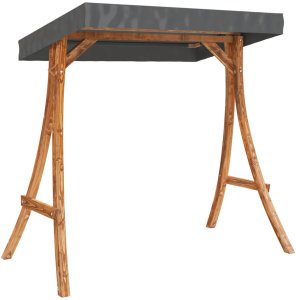 Huśtawka z zadaszeniem, lite drewno świerkowe w kolorze teku 5