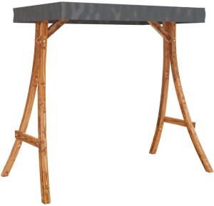 Huśtawka z zadaszeniem, lite drewno świerkowe w kolorze teku 7