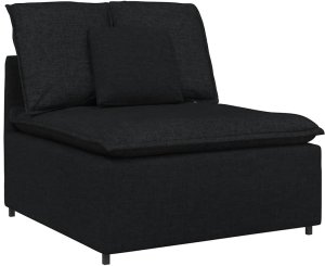 Modułowy moduł centralny sofy z poduszkami czarny 100 cm 1
