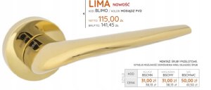 KLAMKA DRZWIOWA LIMA MOSIĄDZ PVD 2