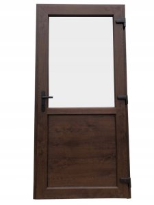 Drzwi zewnętrzne PCV sklepowe 90/210 orzech 7