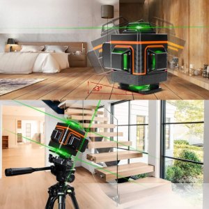 POZIOMNICA LASEROWA POZIOMICA 4D 16 LINII KRZYŻOWA 360 LASER ZESTAW STATYW 4