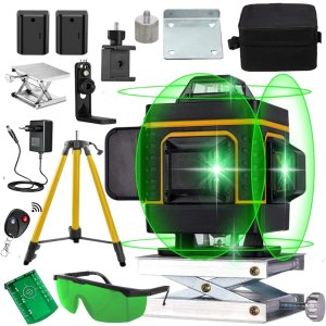 POZIOMNICA LASEROWA POZIOMICA 4D 16 LINII KRZYŻOWA 360 LASER ZESTAW STATYW 5