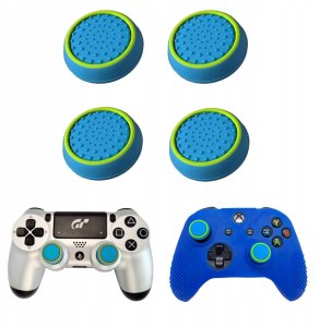 Gripy Nakładki do pada PS3 PS4 PS5 Xbox Gumki Analog Niebieski, Zielony 4x 13