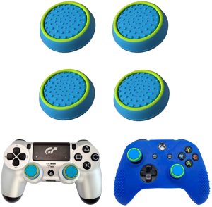 Gripy Nakładki do pada PS3 PS4 PS5 Xbox Gumki Analog Niebieski, Zielony 4x 7