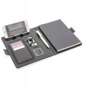 Notatnik A5 Air / ładowarka bezprzewodowa 5W / power bank 4000 mAh 6