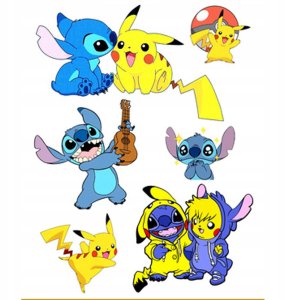 Tatuaże Lilo i Stitch i Pokemon - Zestaw Tatuaży Dla Dzieci nr. 53 1