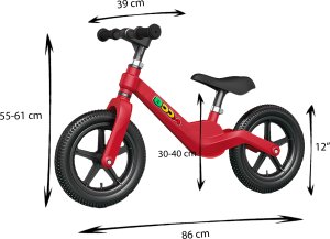 Rowerek Biegowy BOOM dla dziecka 2-5 lat lekki Czerwony 12