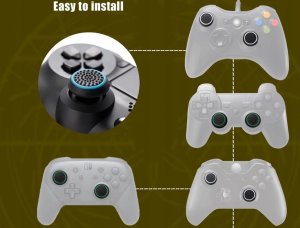 Gripy Nakładki do pada PS3 PS4 PS5 Xbox Gumki Analog Niebieski, Zielony 2x 1