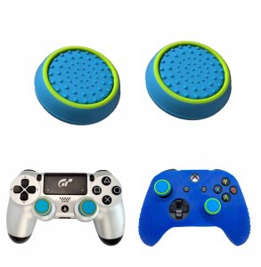 Gripy Nakładki do pada PS3 PS4 PS5 Xbox Gumki Analog Niebieski, Zielony 2x 11