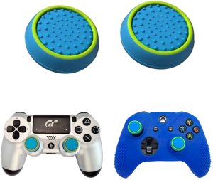 Gripy Nakładki do pada PS3 PS4 PS5 Xbox Gumki Analog Niebieski, Zielony 2x 7