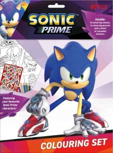 Kolorowanka z naklejkami SONIC PRIME + zestaw mini kredek / naklejki SONIC 1