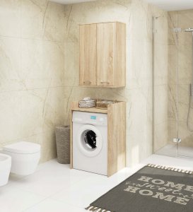 Szafka wisząca łazienkowa FIN 64 cm 2 drzwi 4 półki pojemna - dąb sonoma 4