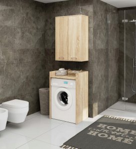 Szafka wisząca łazienkowa FIN 64 cm 2 drzwi 4 półki pojemna - dąb sonoma 5