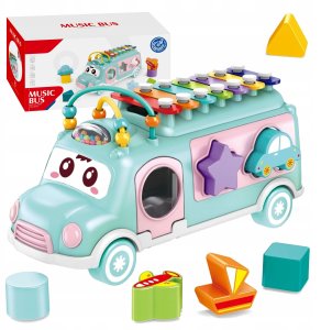 Autobus Muzyczny Dla Dzieci Music Bus Soter Cymbałki Klocki Otwierane Drzwi 1