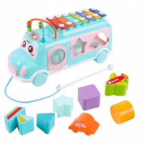 Autobus Muzyczny Dla Dzieci Music Bus Soter Cymbałki Klocki Otwierane Drzwi 4