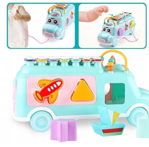 Autobus Muzyczny Dla Dzieci Music Bus Soter Cymbałki Klocki Otwierane Drzwi 8