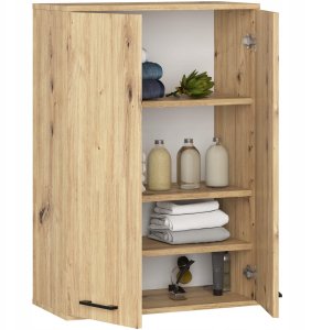 Szafka wisząca łazienkowa FIN 64 cm 2 drzwi 4 półki pojemna - dąb artisan 2