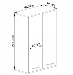 Szafka wisząca łazienkowa FIN 64 cm 2 drzwi 4 półki pojemna - dąb artisan 3